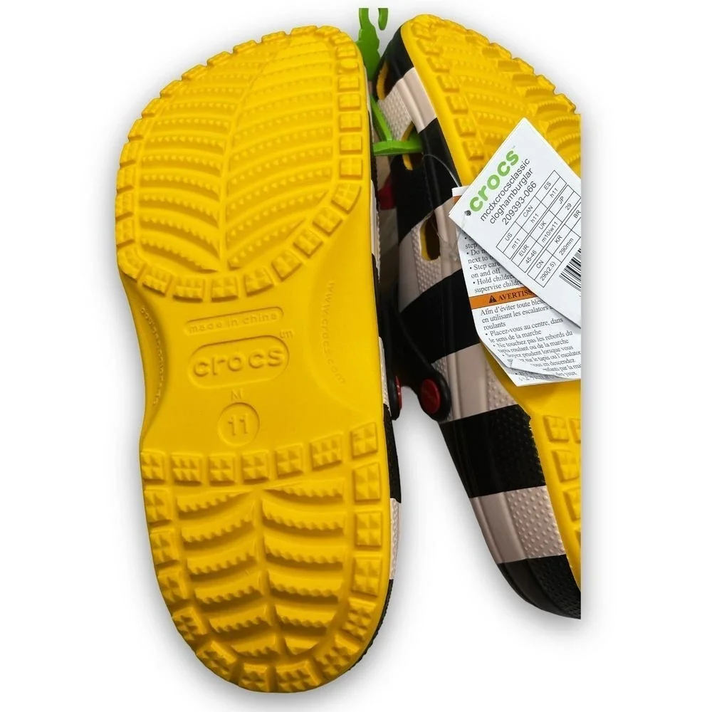 Crocs X McDonald's Hamburglar Classic‎ Clog Men's 11 Black White